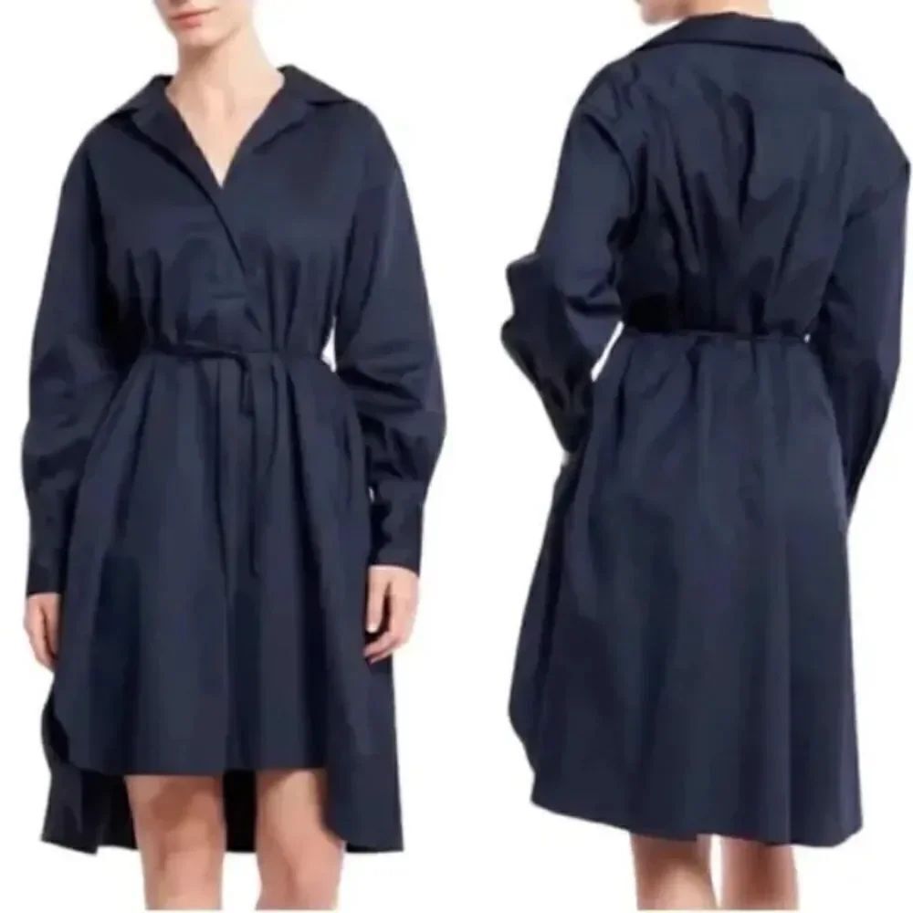 La Ligne Franca Shirt Dress Navy Medium NWT $595